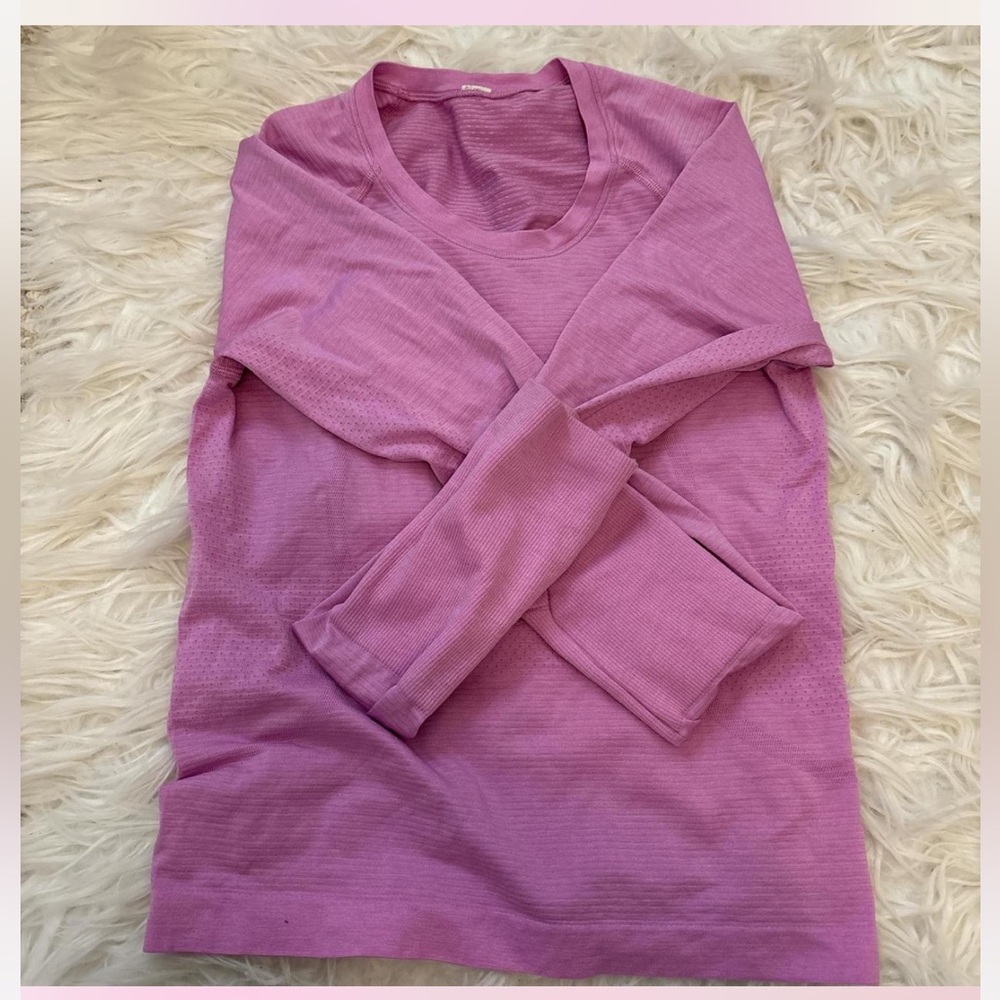 Lululemon Pink Swiftly Tech Cropped Long-Sleeve Shirt 2.0 Size 4
